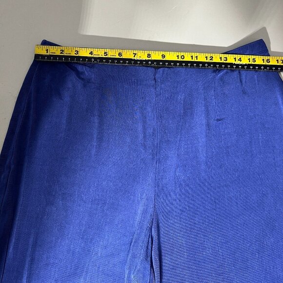 Chicos 3 Travelers Pants Womens XL Blue Slinky Cropped Pull On Stretch Wide Leg - Picture 2 of 11